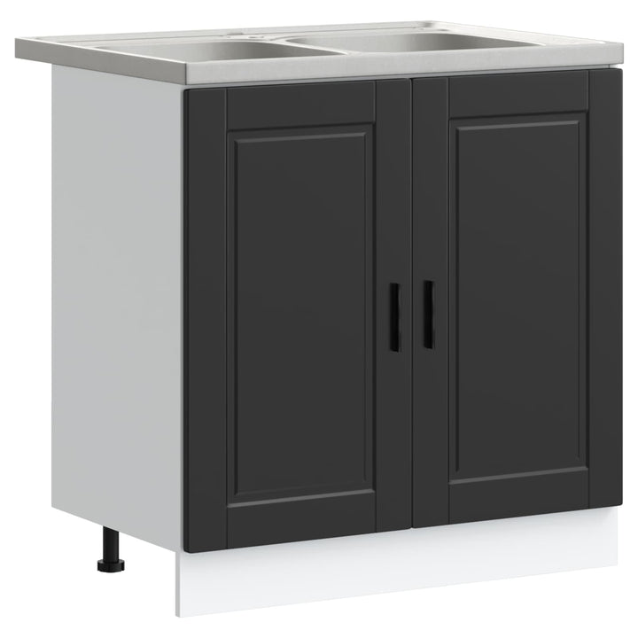 Vaskeskabsbase Porto 2 stk. Sort 80 x 46 x 81,5 cm