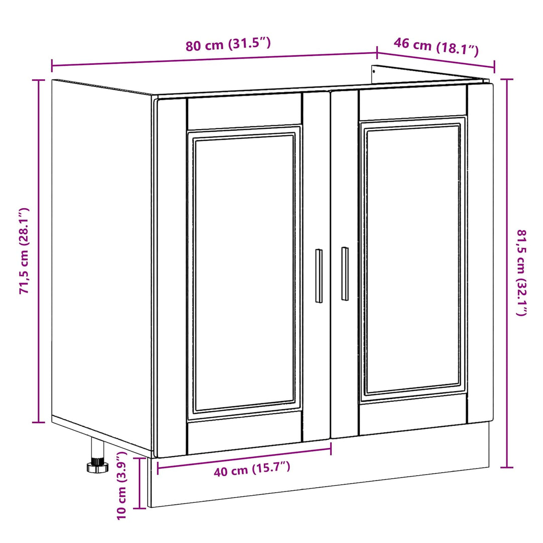 Vaskeskabsbase Porto 2 stk. Brun 80 x 46 x 81,5 cm