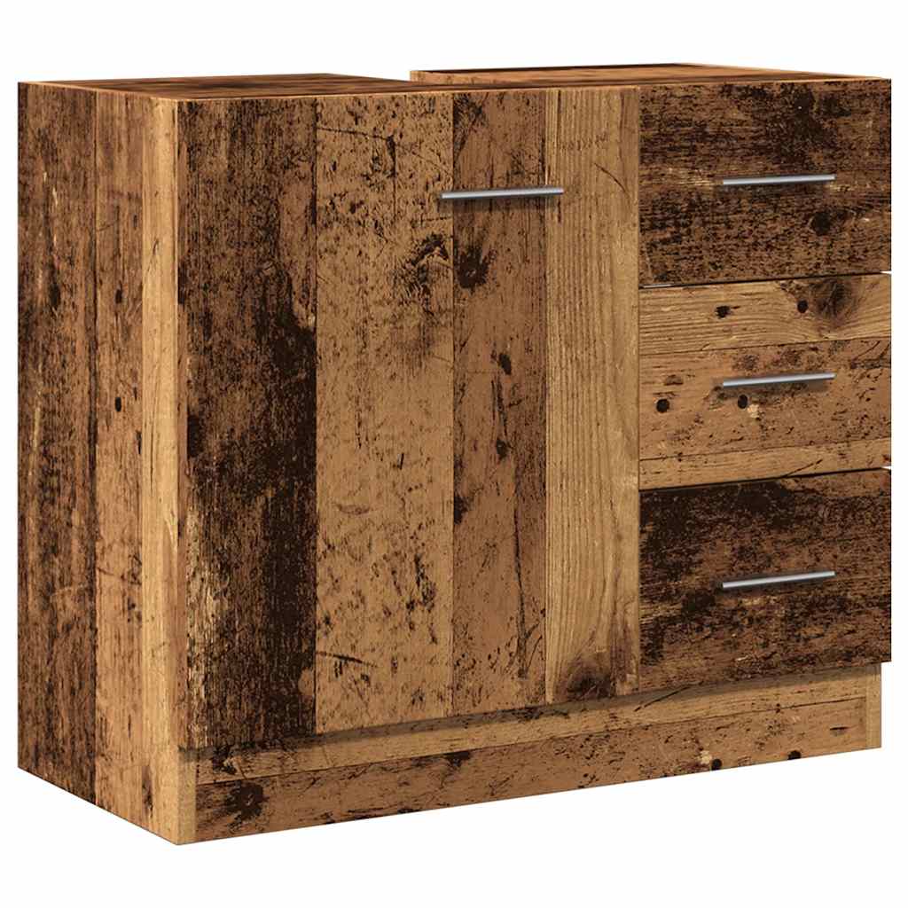underskab til håndvask 63x30x54 cm konstrueret træ gammelt træ