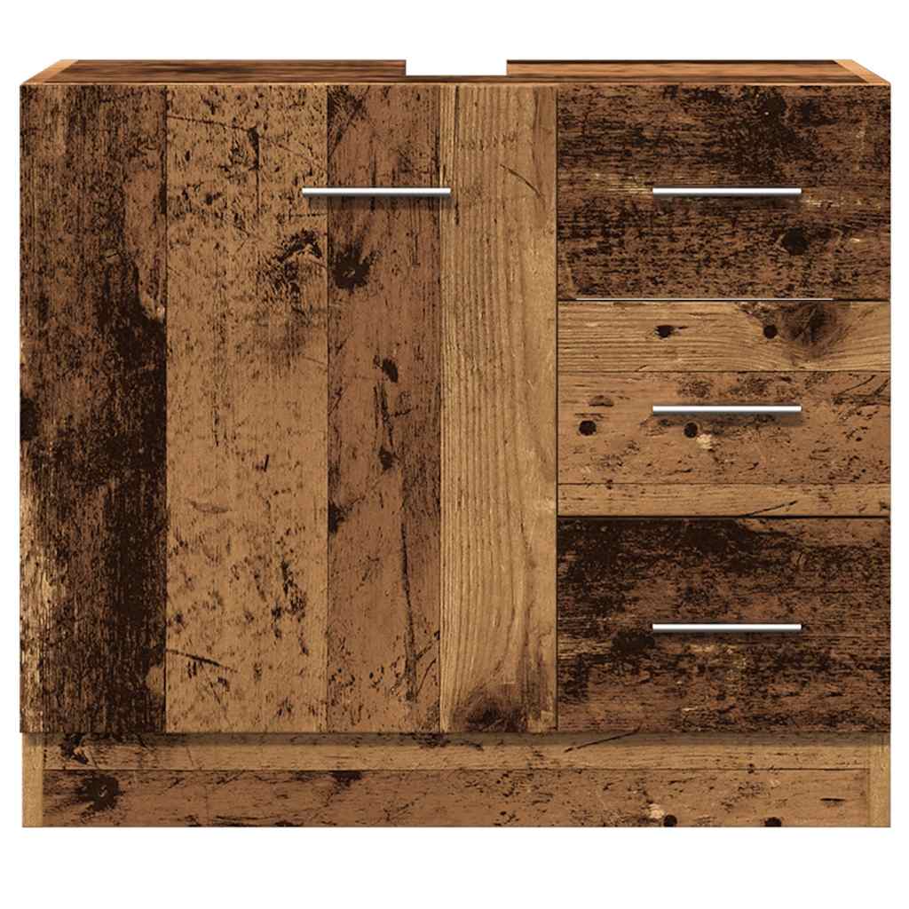 underskab til håndvask 63x30x54 cm konstrueret træ gammelt træ