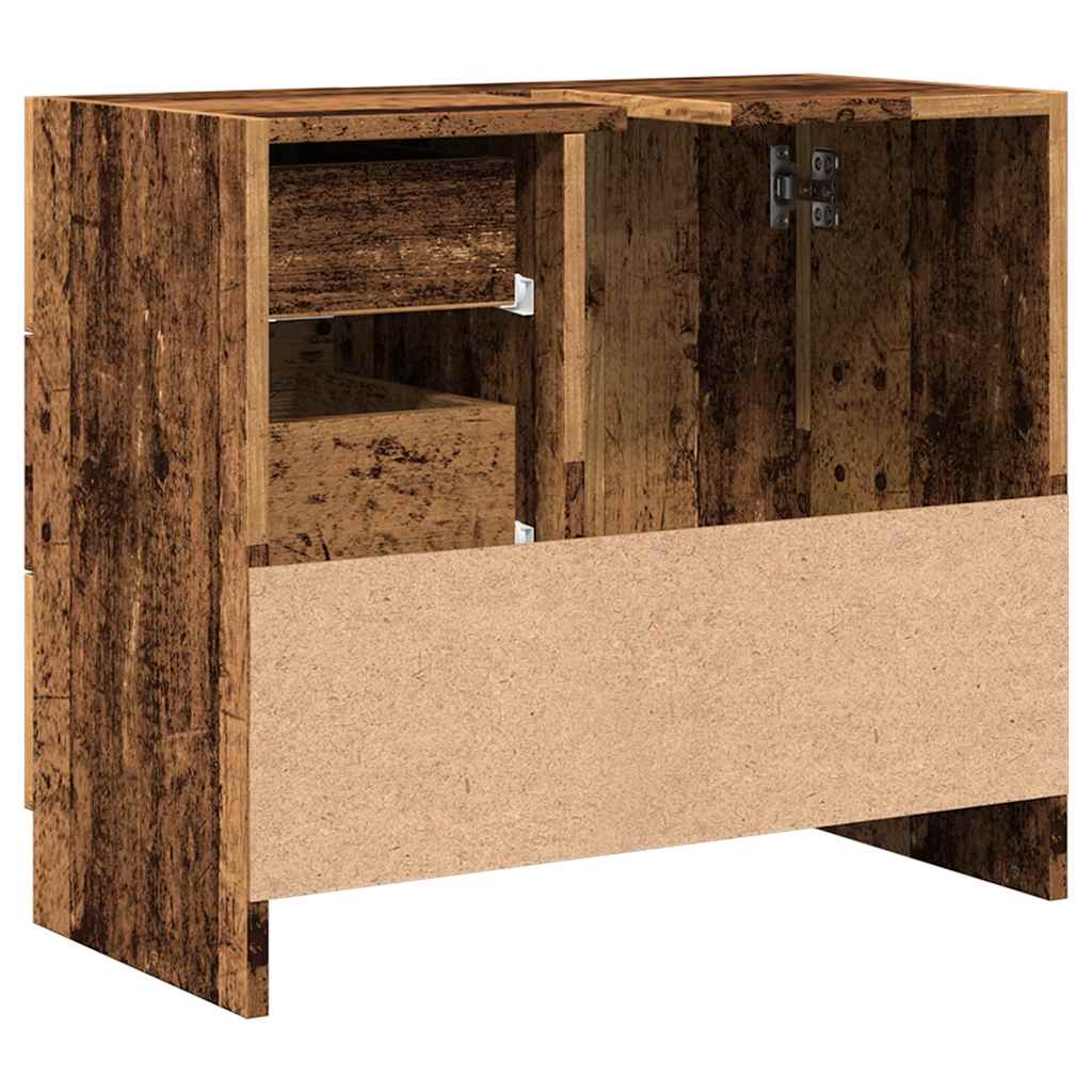 underskab til håndvask 63x30x54 cm konstrueret træ gammelt træ