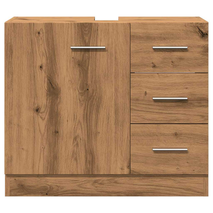 underskab til vask 63x30x54 cm konstrueret træ gammelt eg