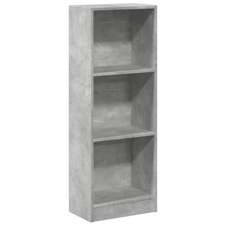 bogreol 40x24x109 cm konstrueret træ betongrå