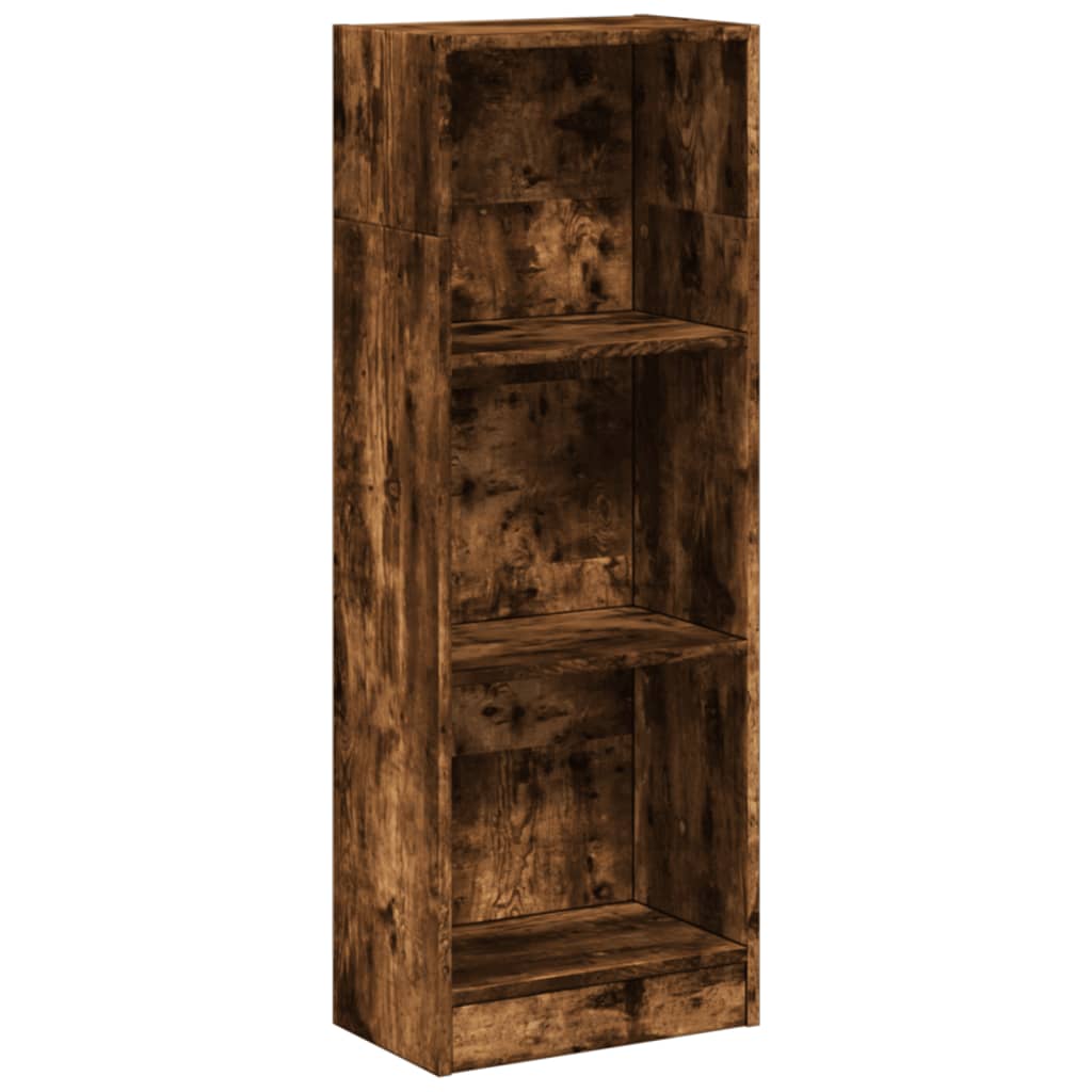 bogreol 40x24x109 cm konstrueret træ røget egetræsfarve