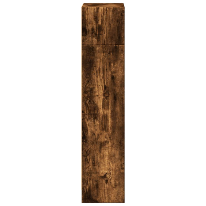 bogreol 40x24x109 cm konstrueret træ røget egetræsfarve