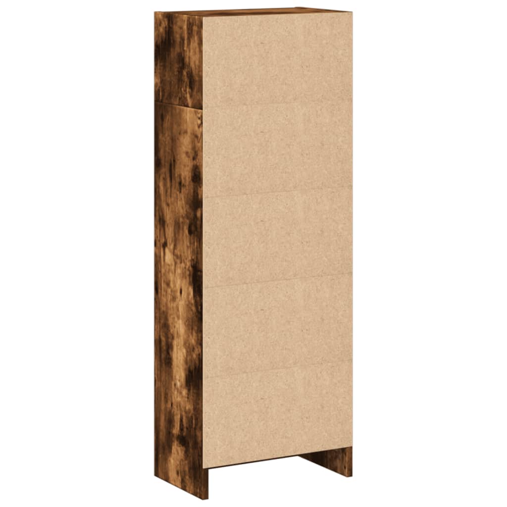bogreol 40x24x109 cm konstrueret træ røget egetræsfarve