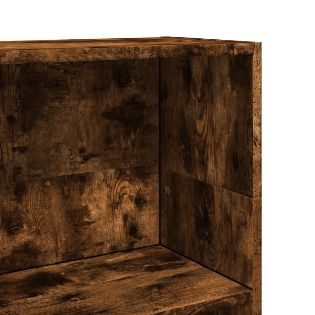 bogreol 40x24x109 cm konstrueret træ røget egetræsfarve