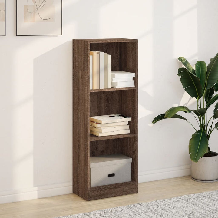 bogreol 40x24x109 cm konstrueret træ brun egetræsfarve