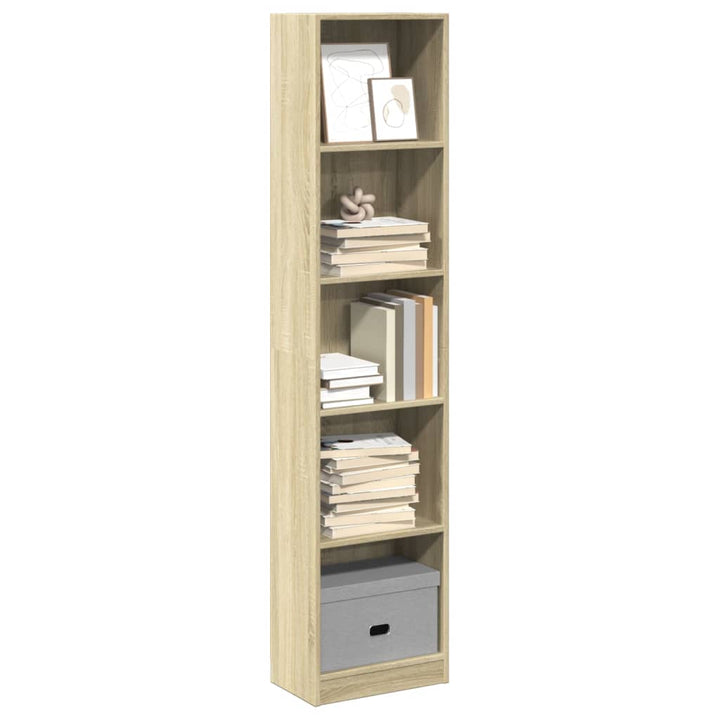 bogreol 40x24x176 cm konstrueret træ sonoma-eg
