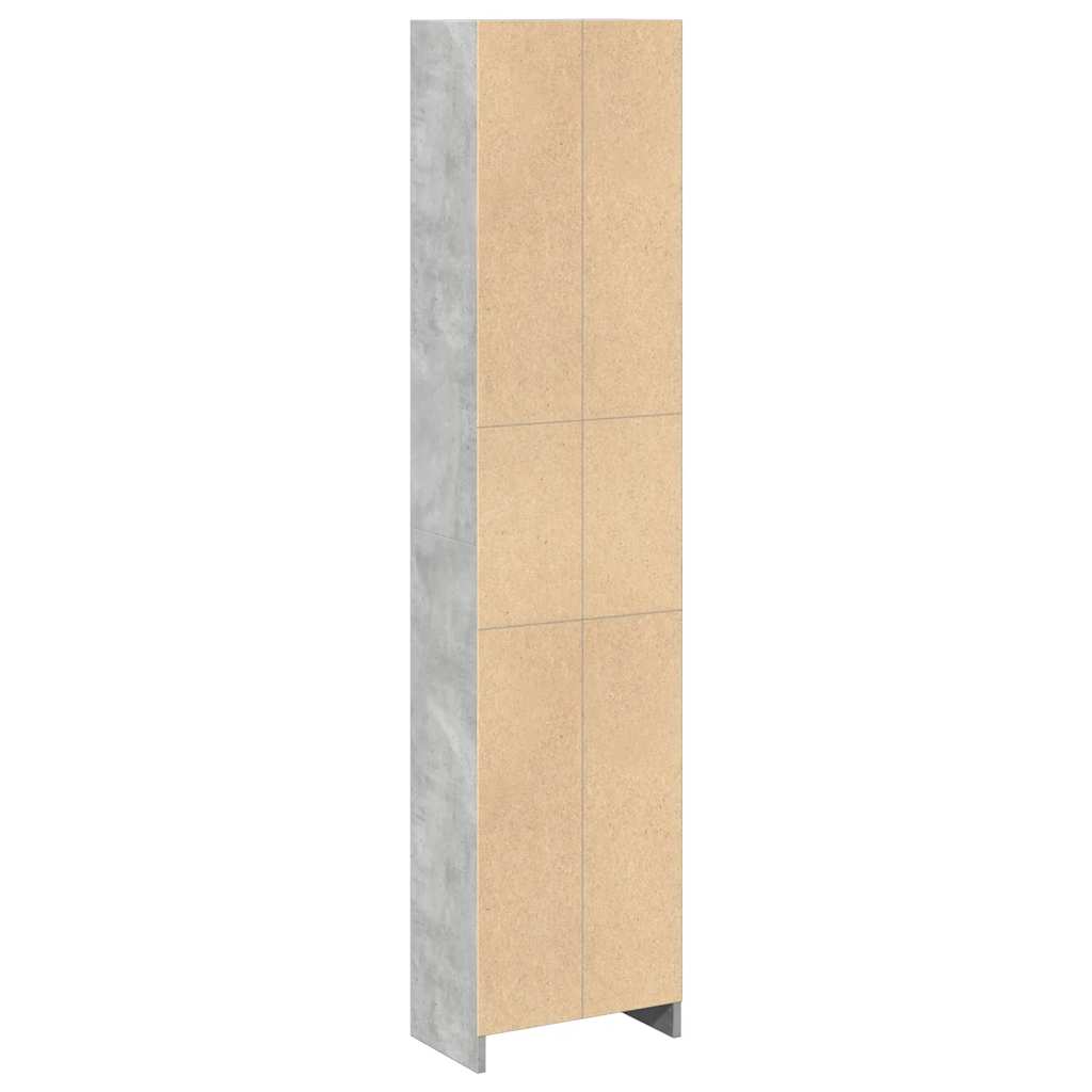 bogreol 40x24x176 cm konstrueret træ betongrå