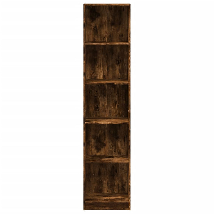 bogreol 40x24x176 cm konstrueret træ røget egetræsfarve