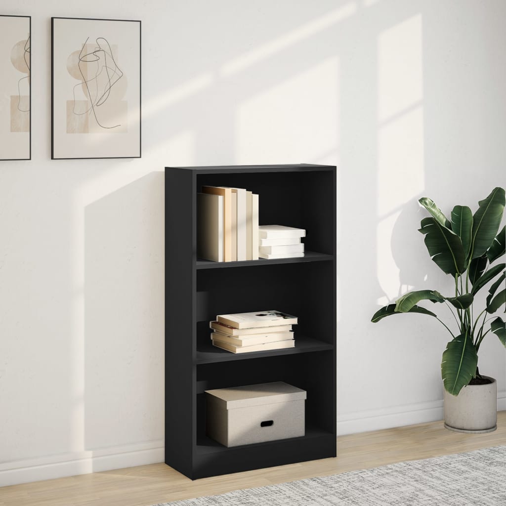 bogreol 60x24x109 cm konstrueret træ sort