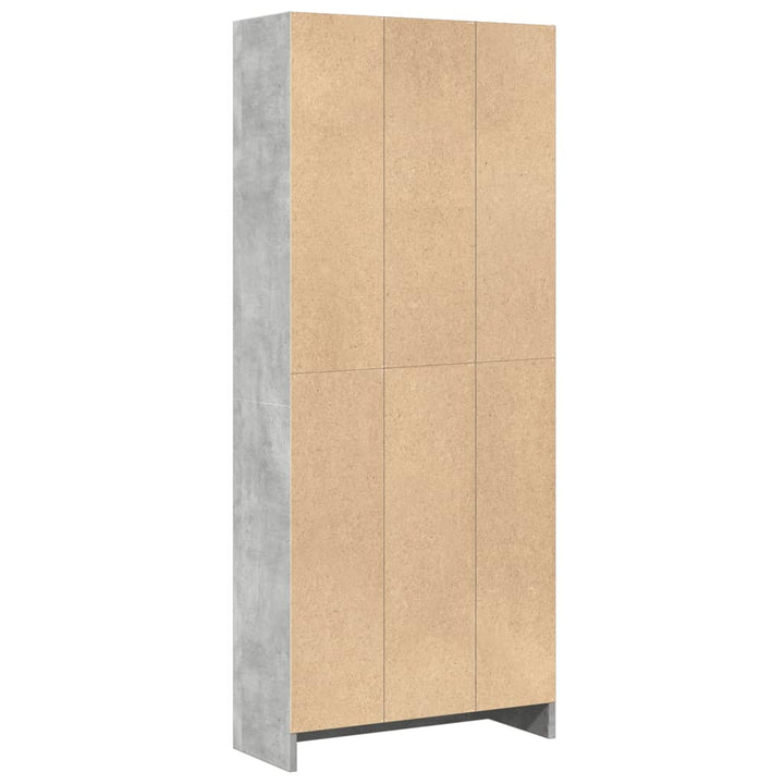 bogreol 60x24x143 cm konstrueret træ betongrå