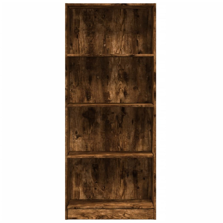 bogreol 60x24x143 cm konstrueret træ røget egetræsfarve