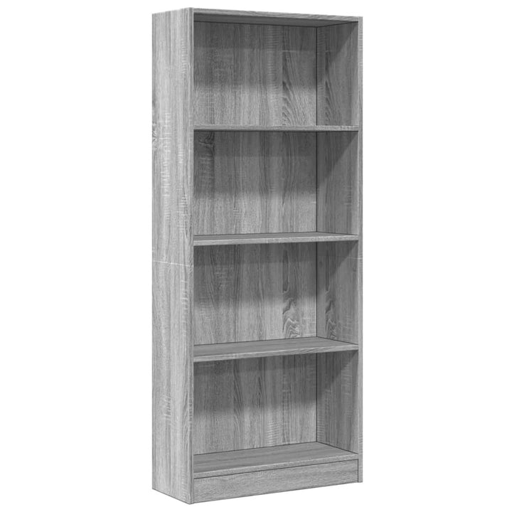 bogreol 60x24x143 cm konstrueret træ grå sonoma-eg