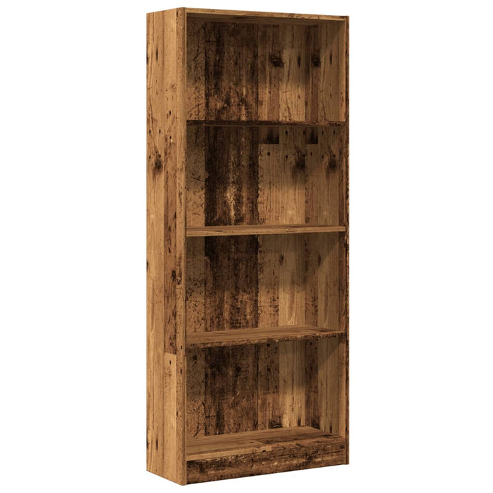 bogreol 60x24x143 cm konstrueret træ antikt træ