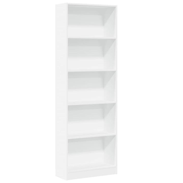 bogreol hvid 60x24x176 cm konstrueret træ