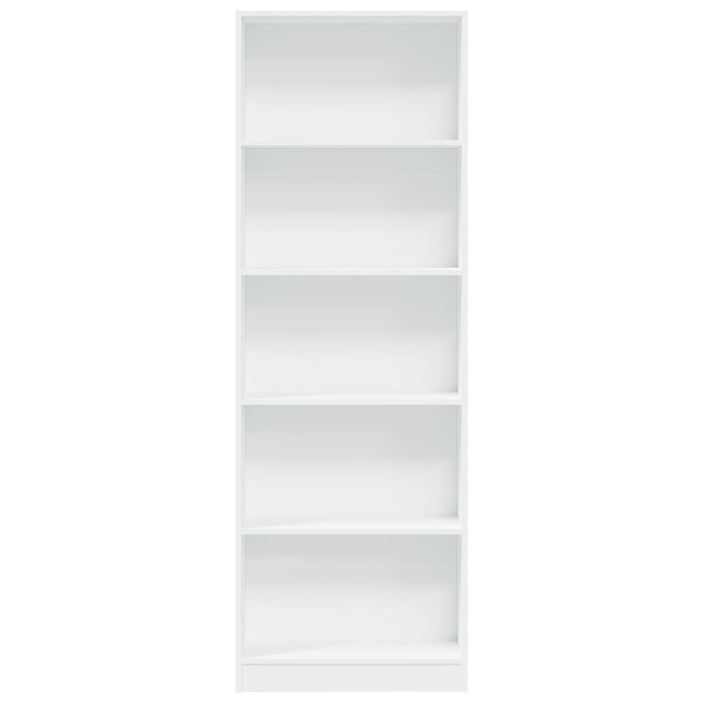 bogreol hvid 60x24x176 cm konstrueret træ