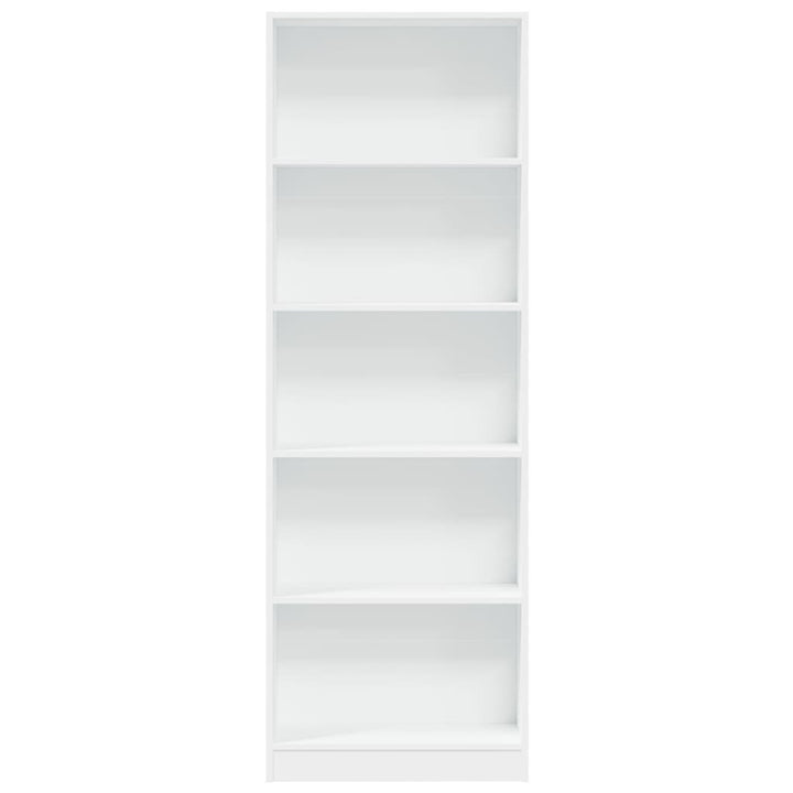 bogreol hvid 60x24x176 cm konstrueret træ