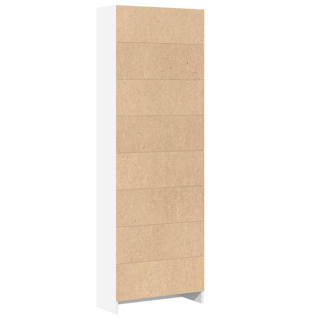 bogreol hvid 60x24x176 cm konstrueret træ