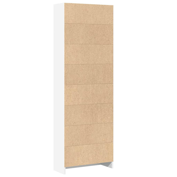 bogreol hvid 60x24x176 cm konstrueret træ