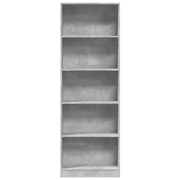 bogreol 60x24x176 cm konstrueret træ betongrå