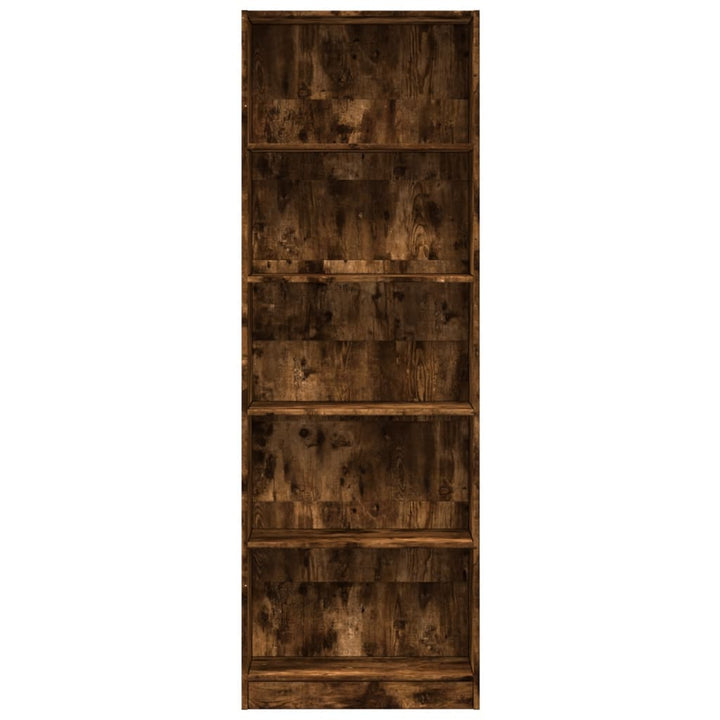 bogreol 60x24x176 cm konstrueret træ røget egetræsfarve
