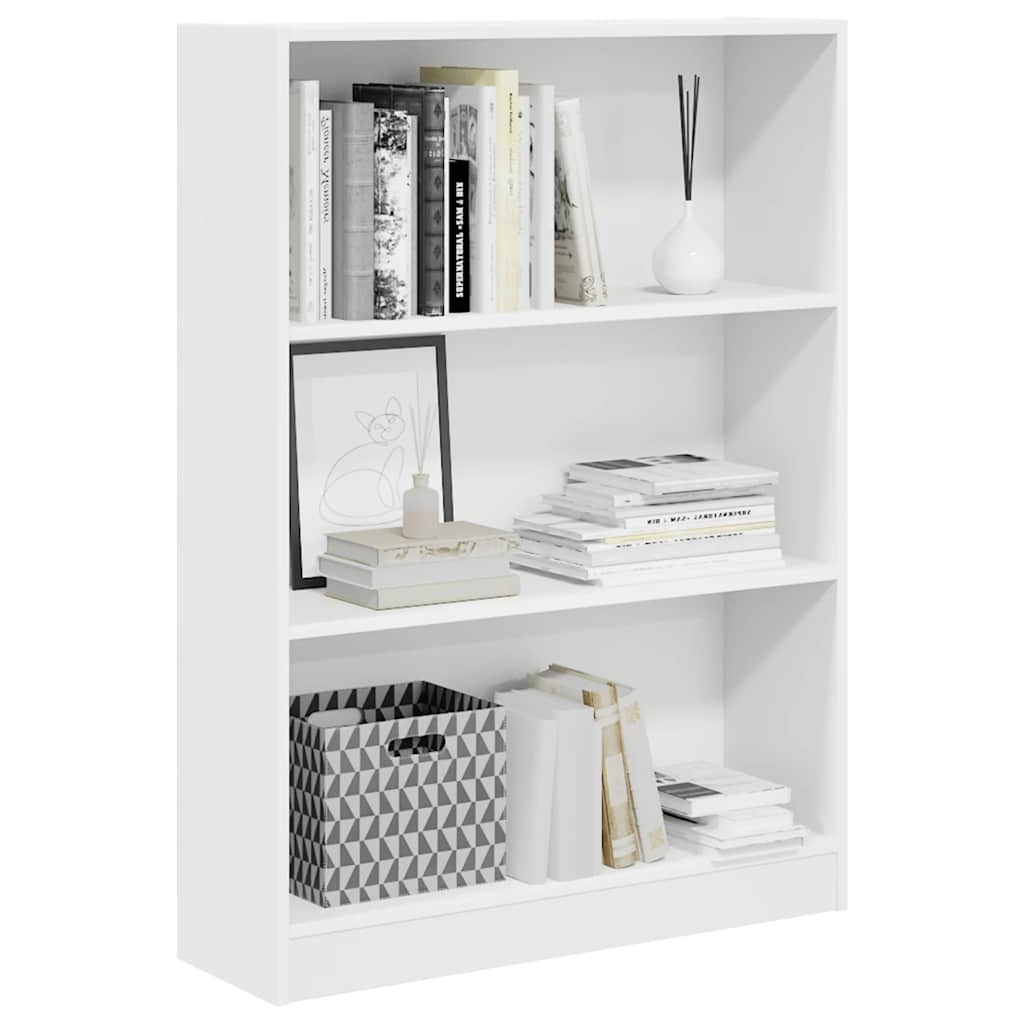 bogreol 80x24x109 cm konstrueret træ hvid