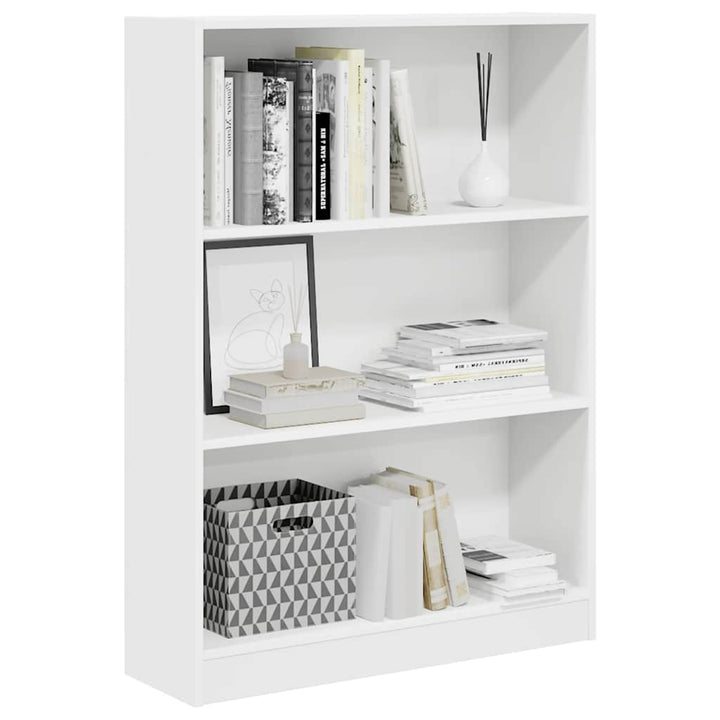 bogreol 80x24x109 cm konstrueret træ hvid