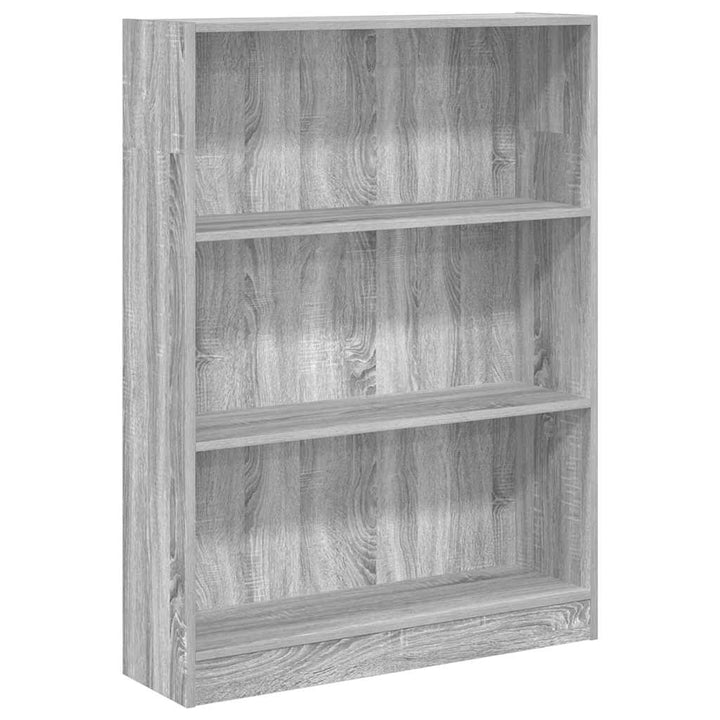 bogreol 80x24x109 cm konstrueret træ grå sonoma-eg