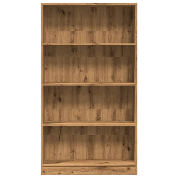 bogreol 80x24x143 cm konstrueret træ egetræsfarve