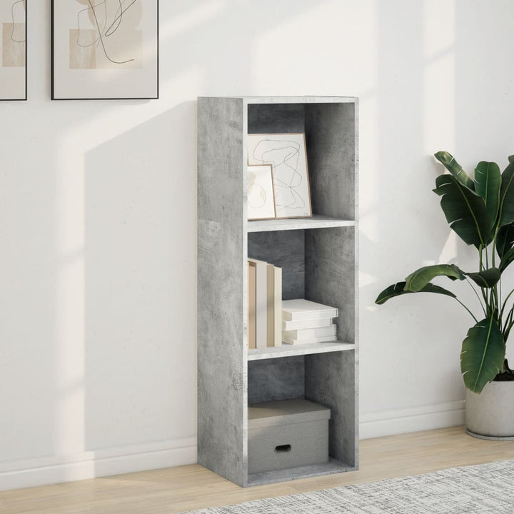 bogreol 40x30x114 cm konstrueret træ betongrå