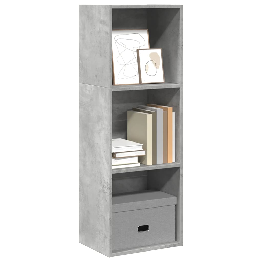 bogreol 40x30x114 cm konstrueret træ betongrå