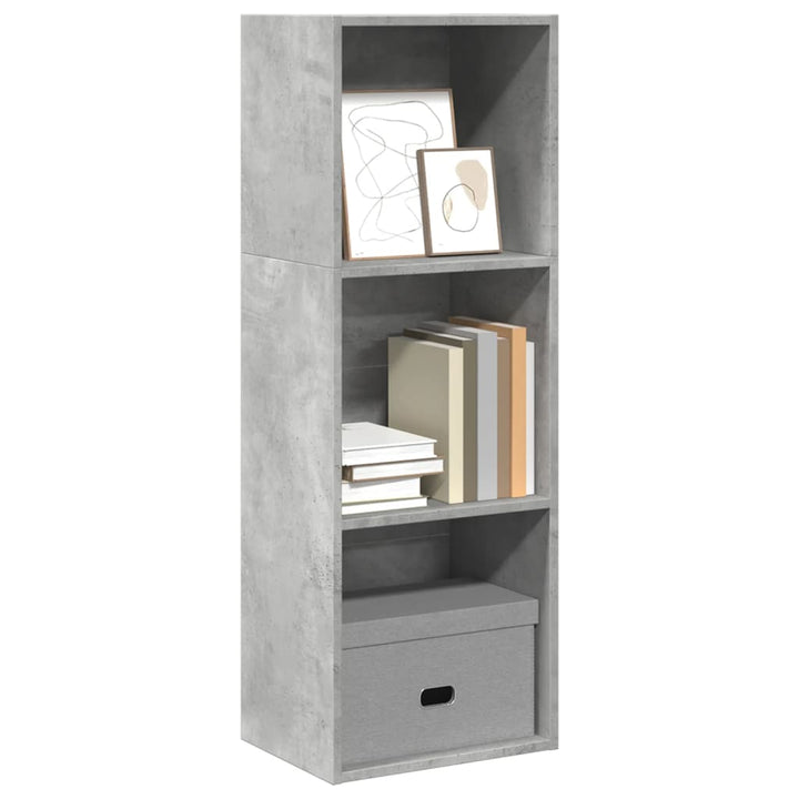 bogreol 40x30x114 cm konstrueret træ betongrå