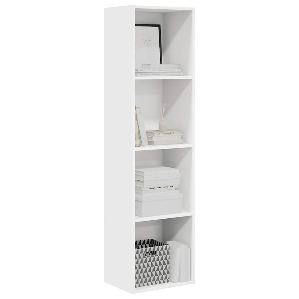 bogreol 40x30x152 cm konstrueret træ hvid