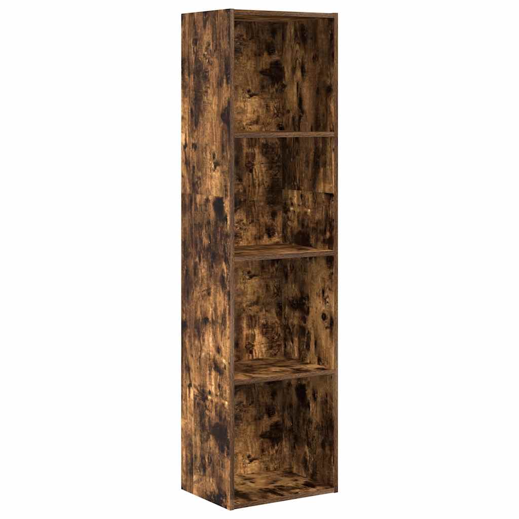 bogreol 40x30x152 cm konstrueret træ røget egetræsfarve