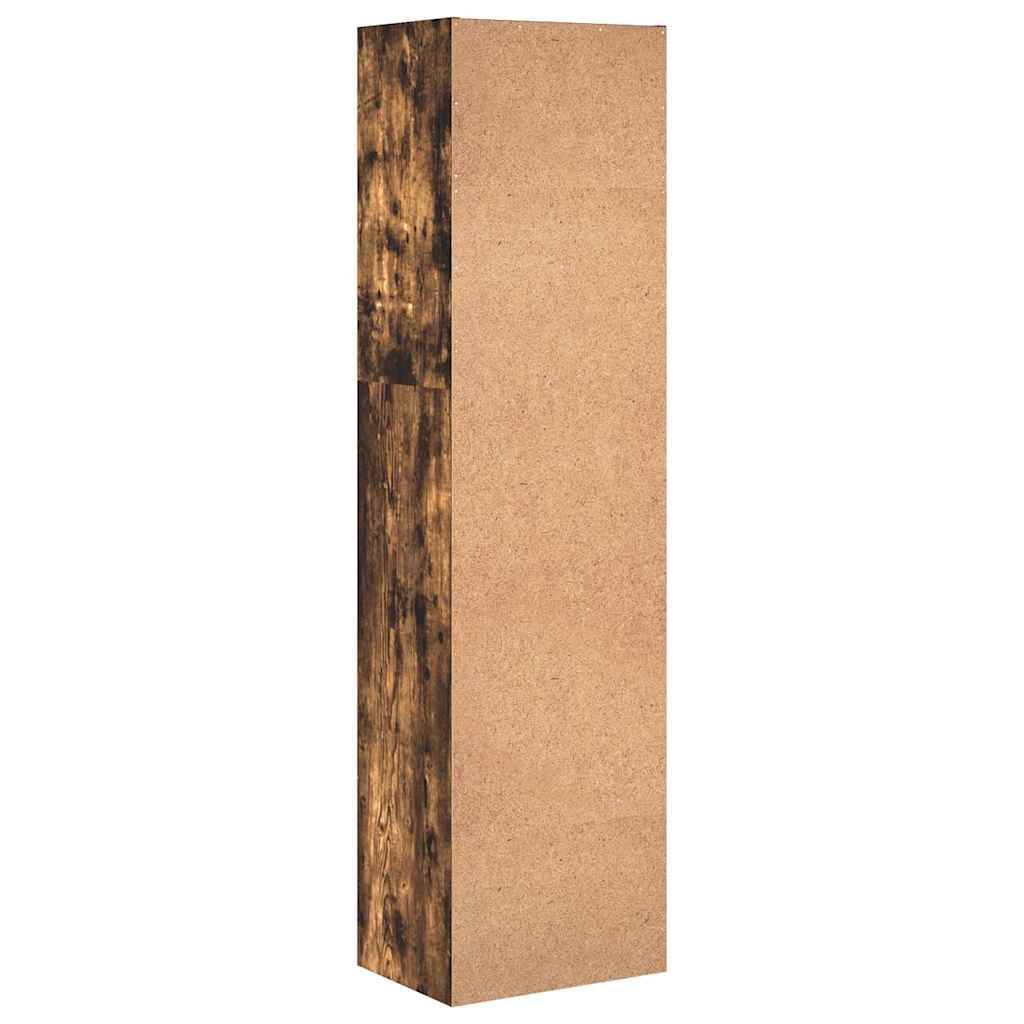 bogreol 40x30x152 cm konstrueret træ røget egetræsfarve