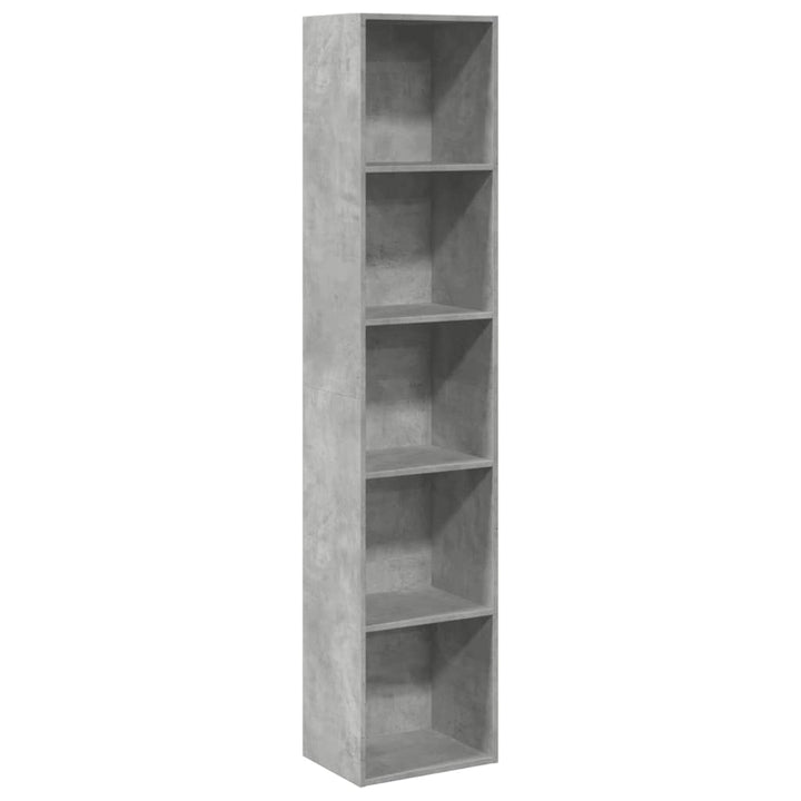 bogreol 40x30x189 cm konstrueret træ betongrå