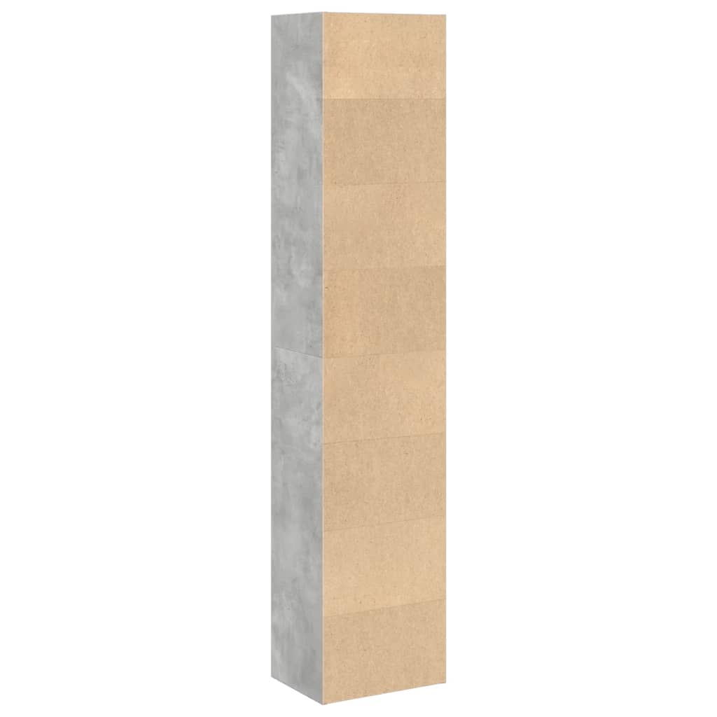 bogreol 40x30x189 cm konstrueret træ betongrå