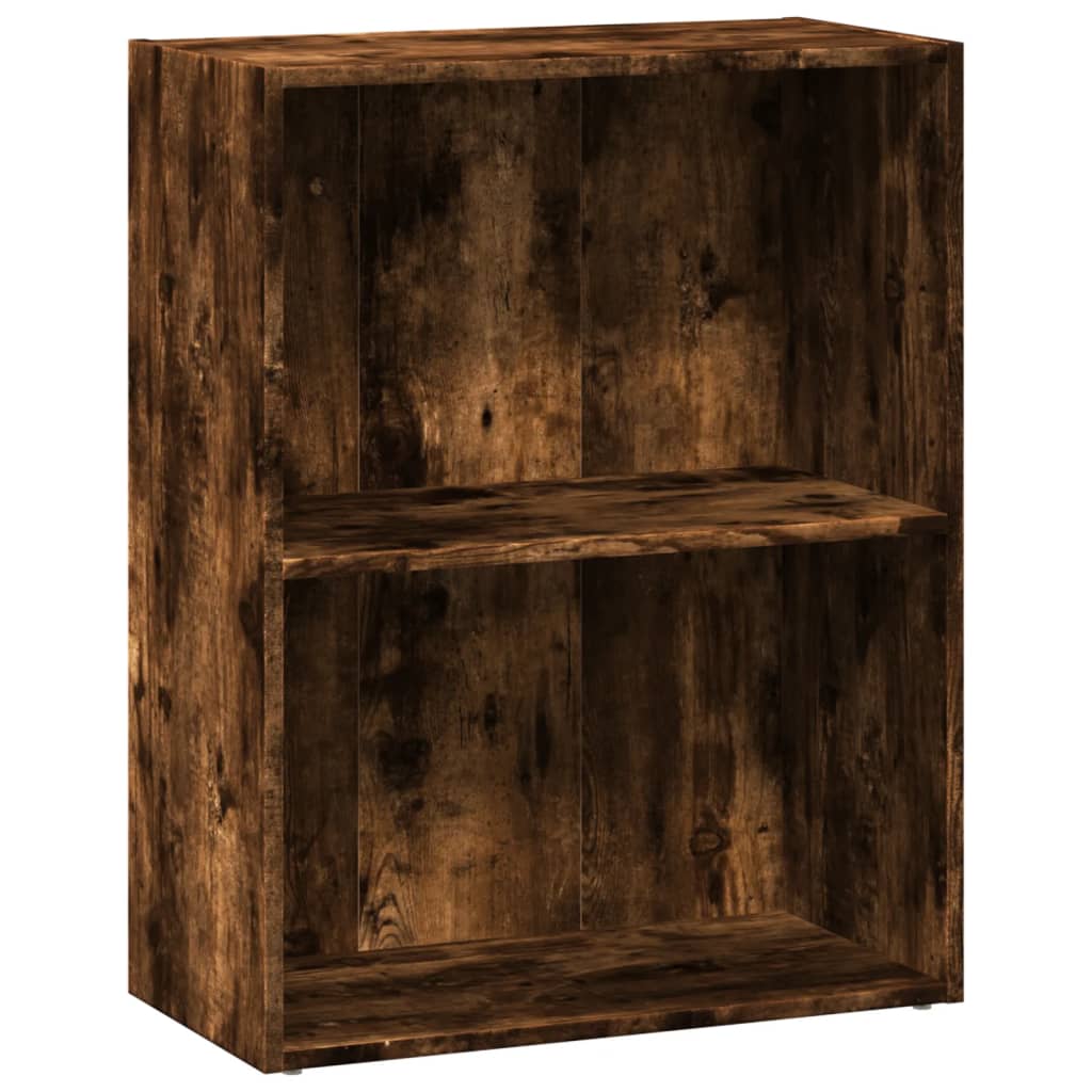 bogreol 60x30x77 cm konstrueret træ røget egetræsfarve
