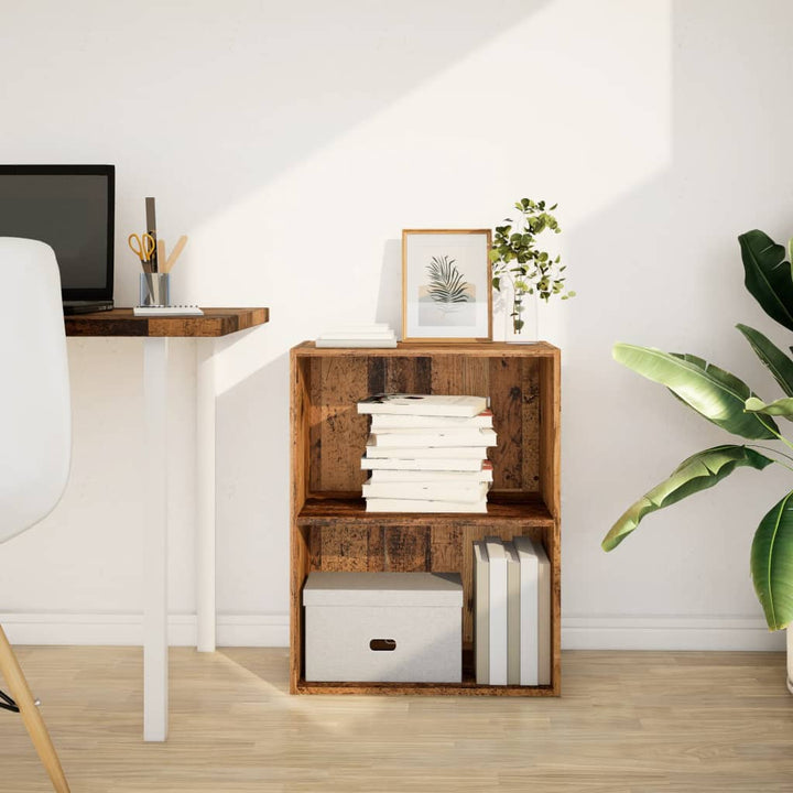 bogreol 60x30x77 cm konstrueret træ gammelt trælook