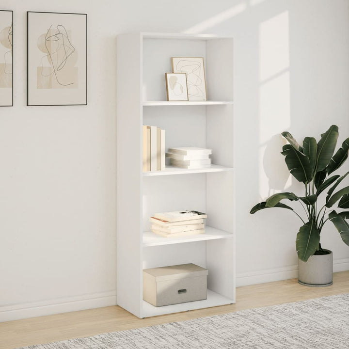 bogreol 60x30x152 cm konstrueret træ hvid