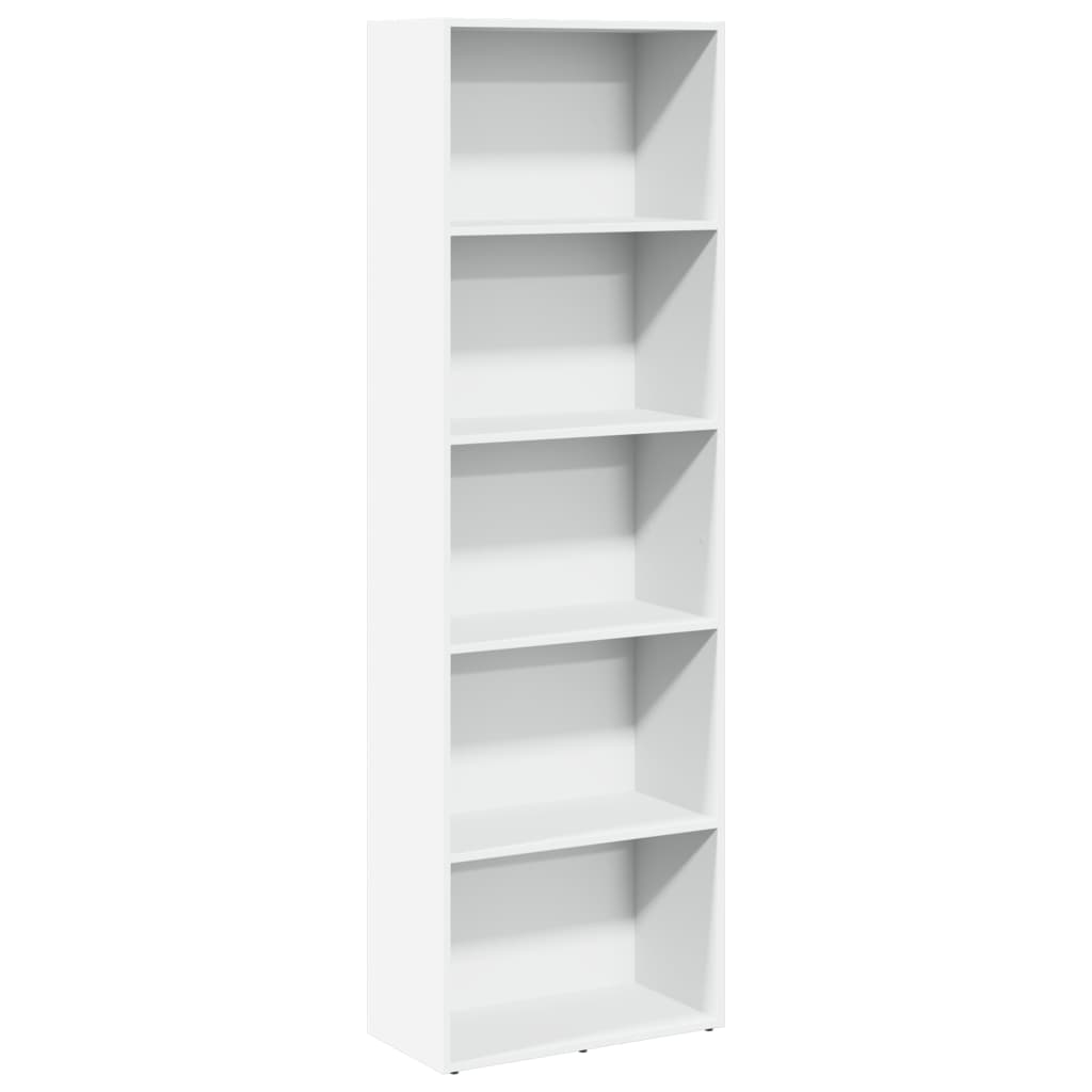 bogreol 60x30x189 cm konstrueret træ hvid