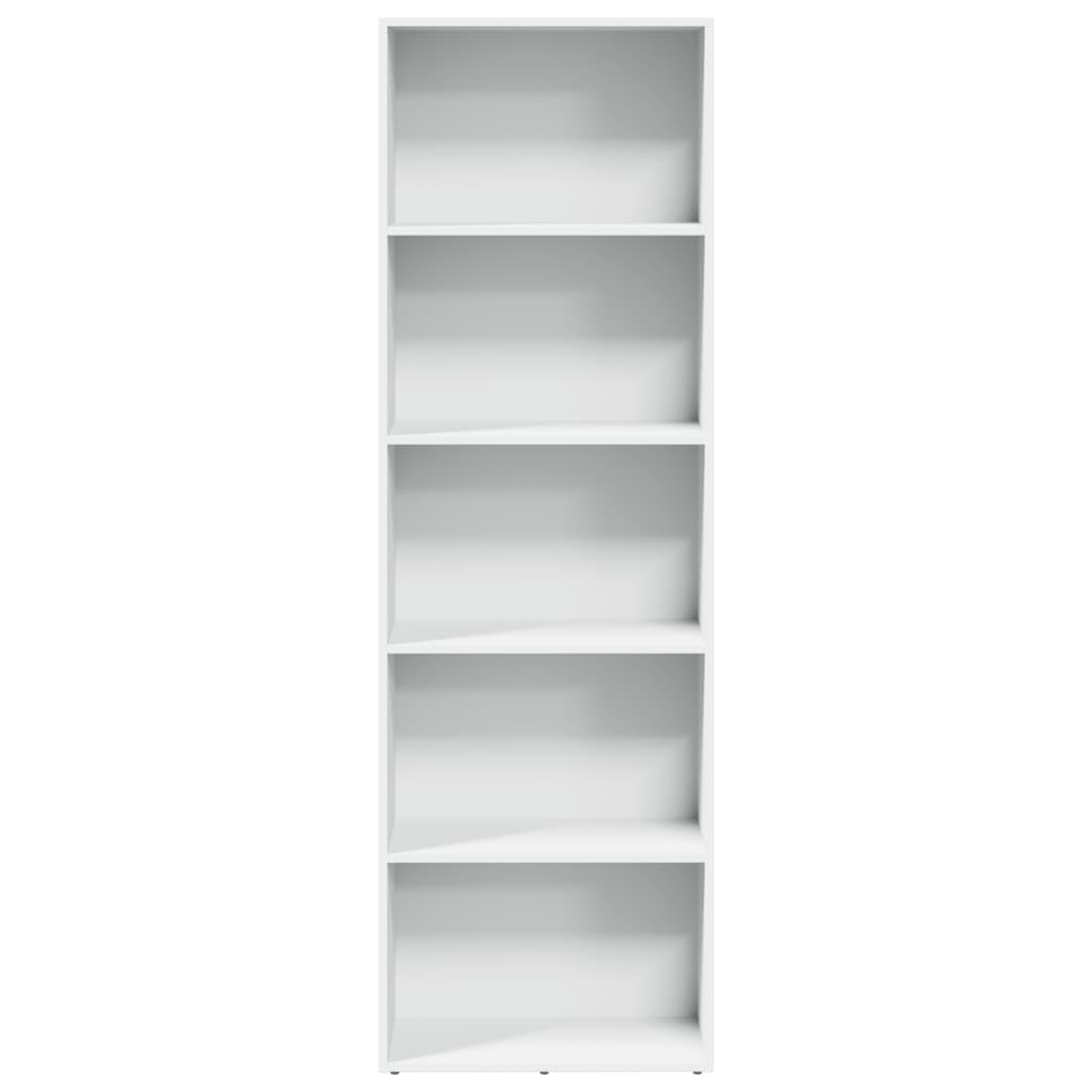 bogreol 60x30x189 cm konstrueret træ hvid