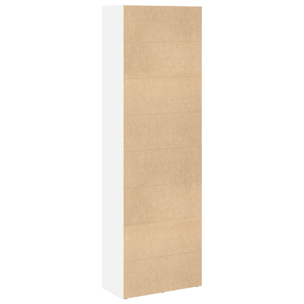 bogreol 60x30x189 cm konstrueret træ hvid
