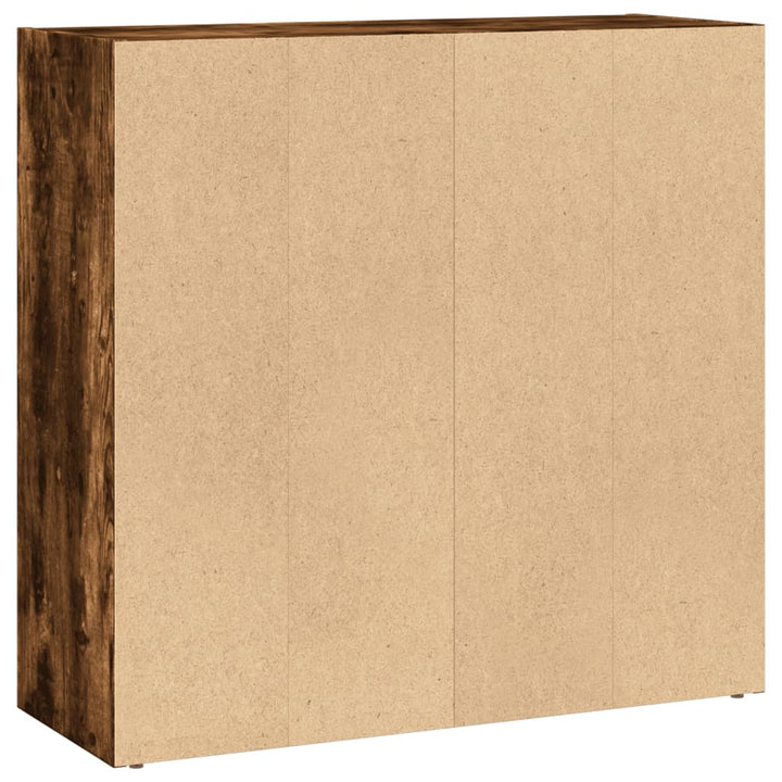 bogreol 80x30x77 cm konstrueret træ røget egetræsfarve