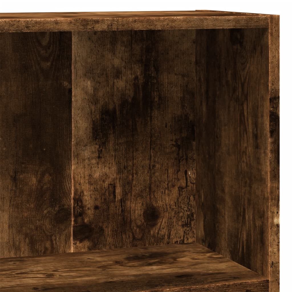 bogreol 80x30x77 cm konstrueret træ røget egetræsfarve