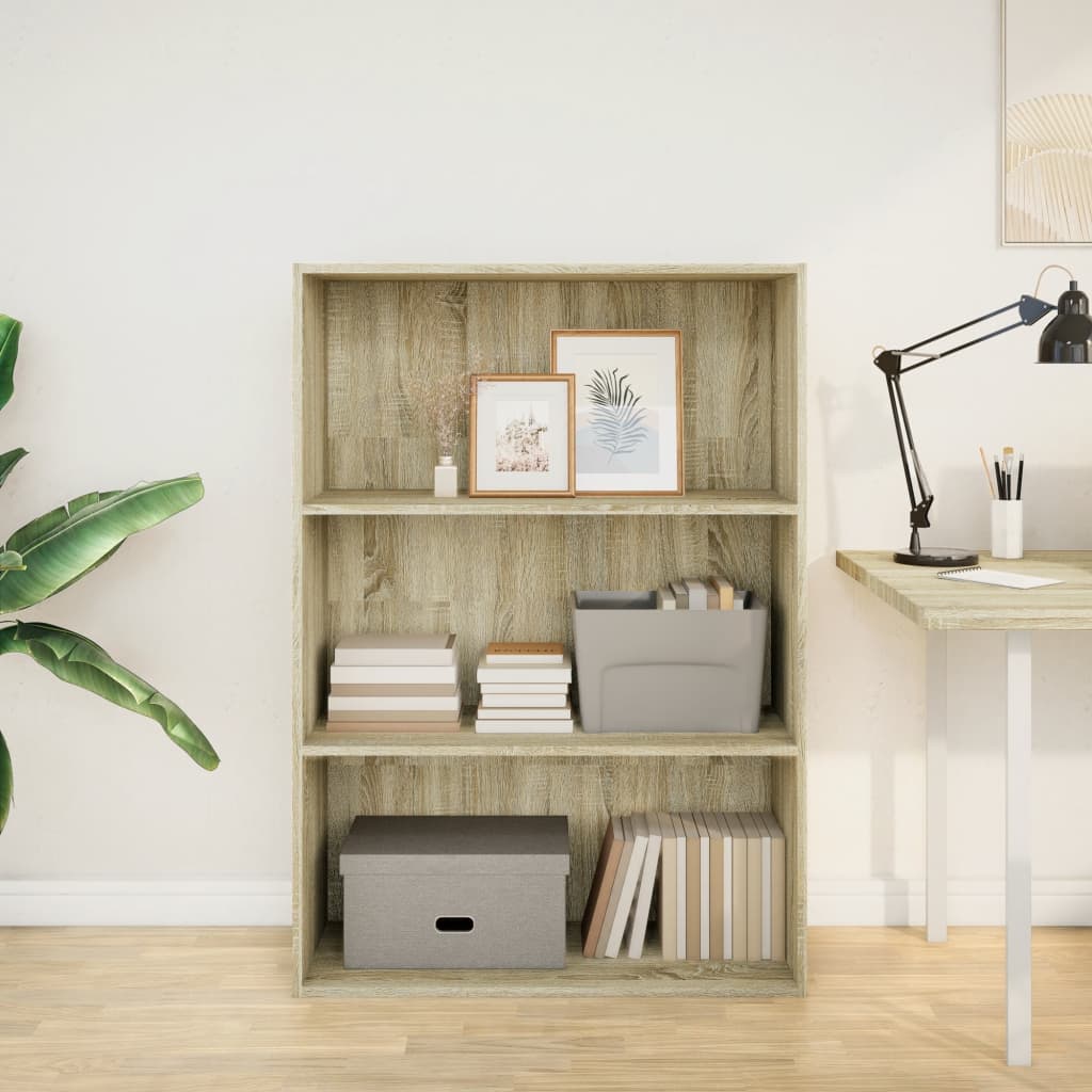 bogreol 80x30x114 cm konstrueret træ sonoma-eg