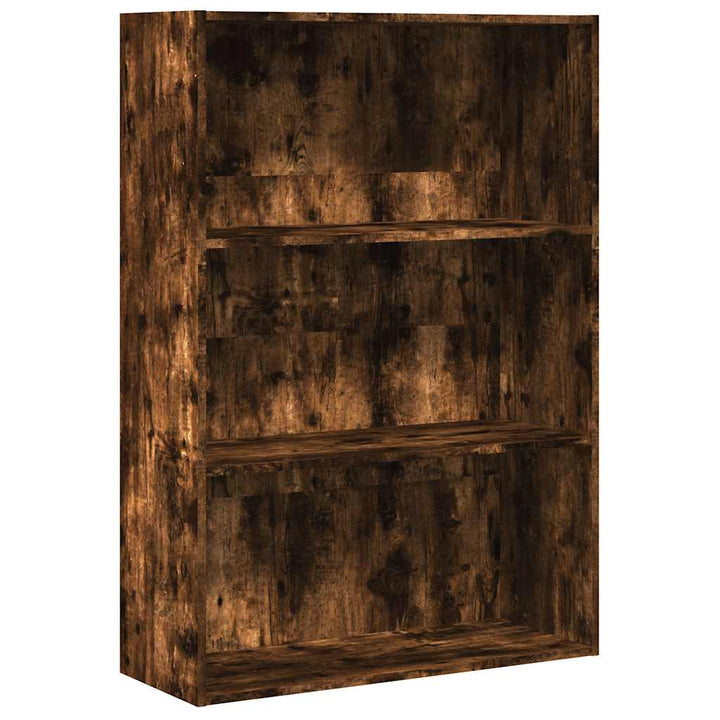 bogreol 80x30x114 cm konstrueret træ røget egetræsfarve