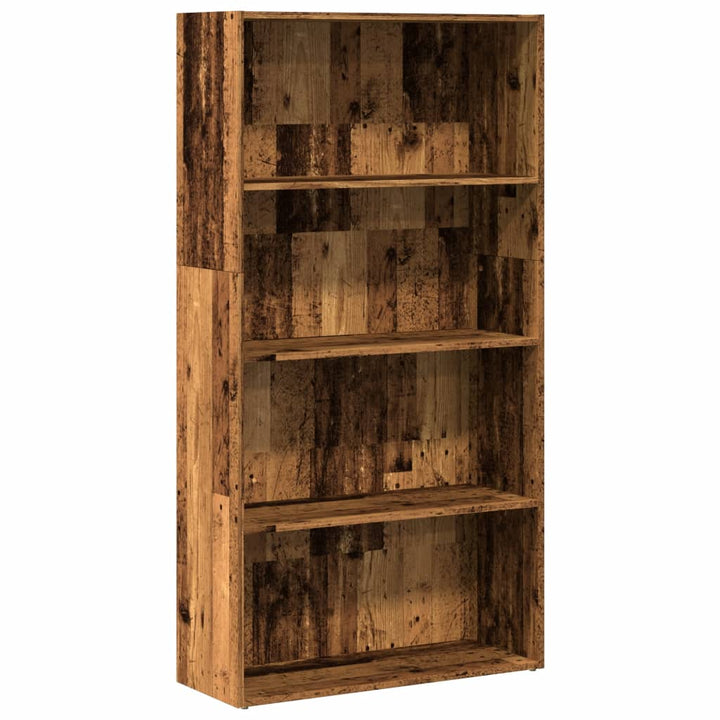 bogreol 80x30x152 cm konstrueret træ gammelt trælook